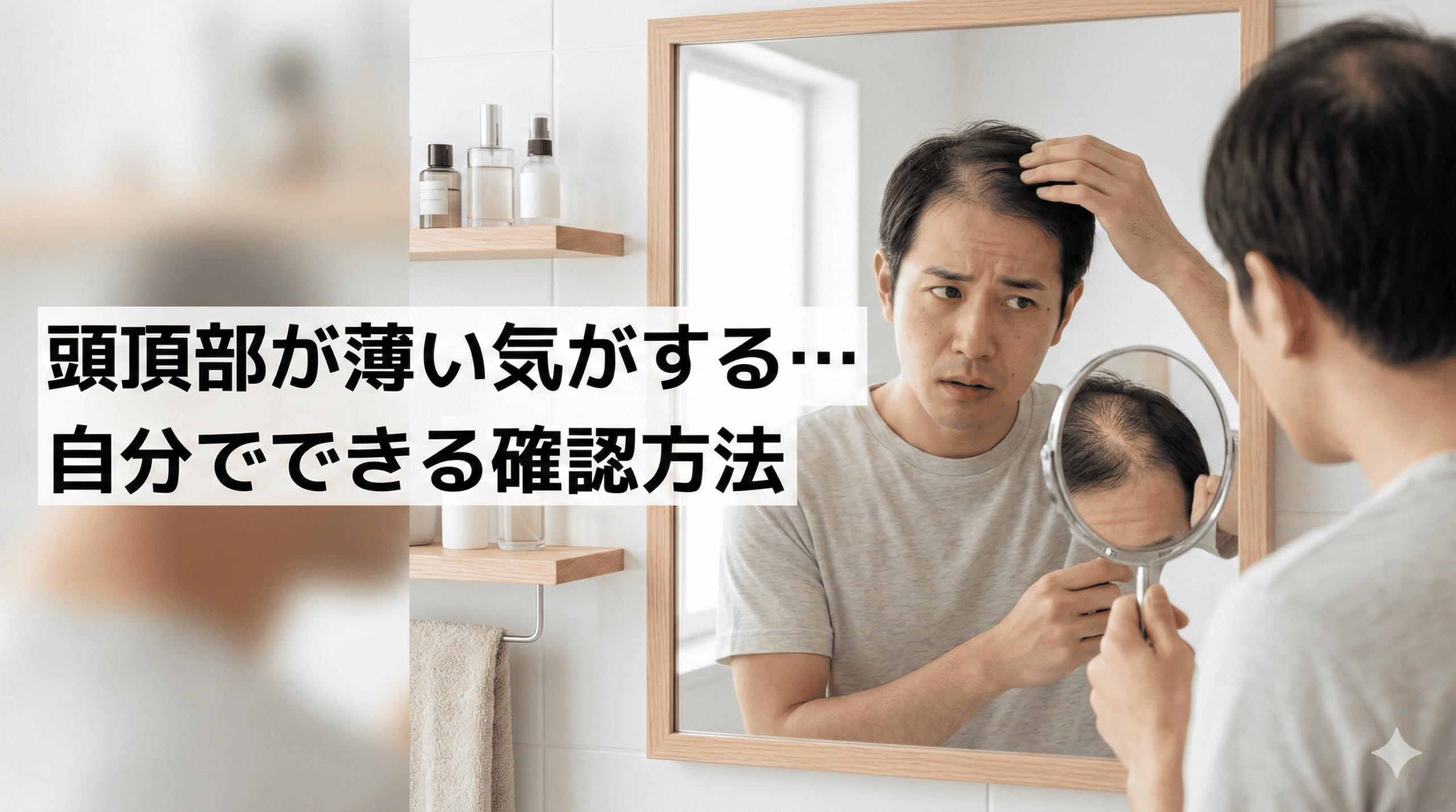 頭頂部の確認方法イメージ