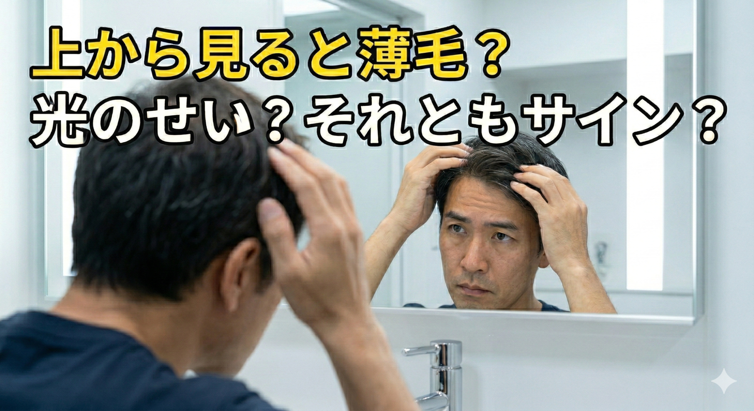 上から見るとはげてる気がする？スマホ撮影と薄毛サインのイメージ